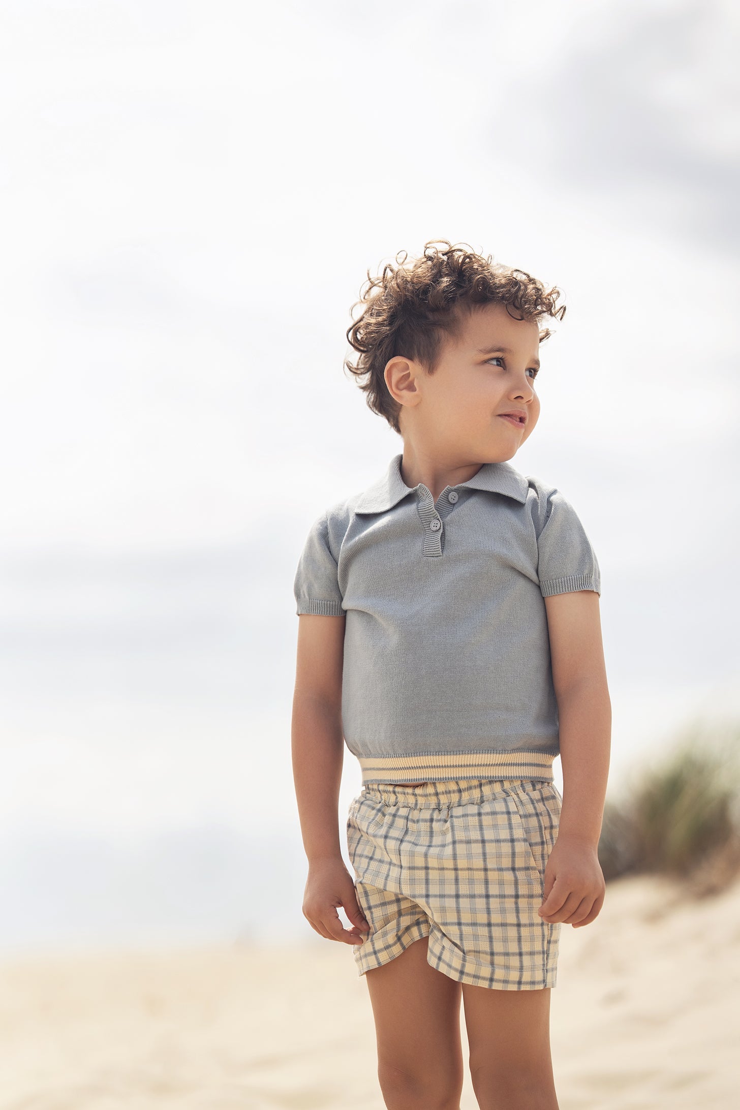 Yellow Plaid Dressy Shorts for Boys