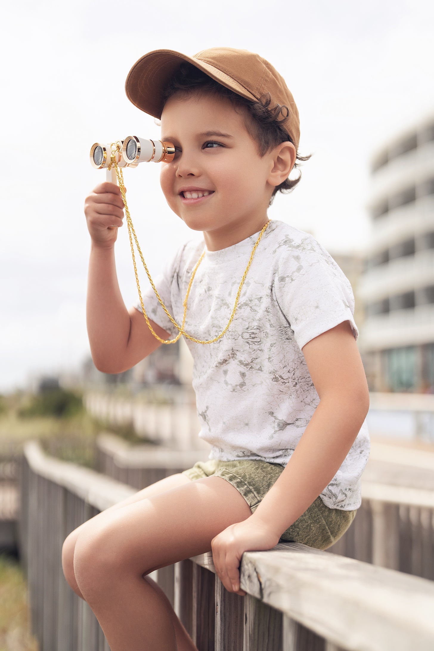 Green Washed Denim Shorts for Boys