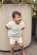 Green Striped Dress Shirt for Boys