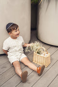 Green Striped Dressy Shorts for Boys