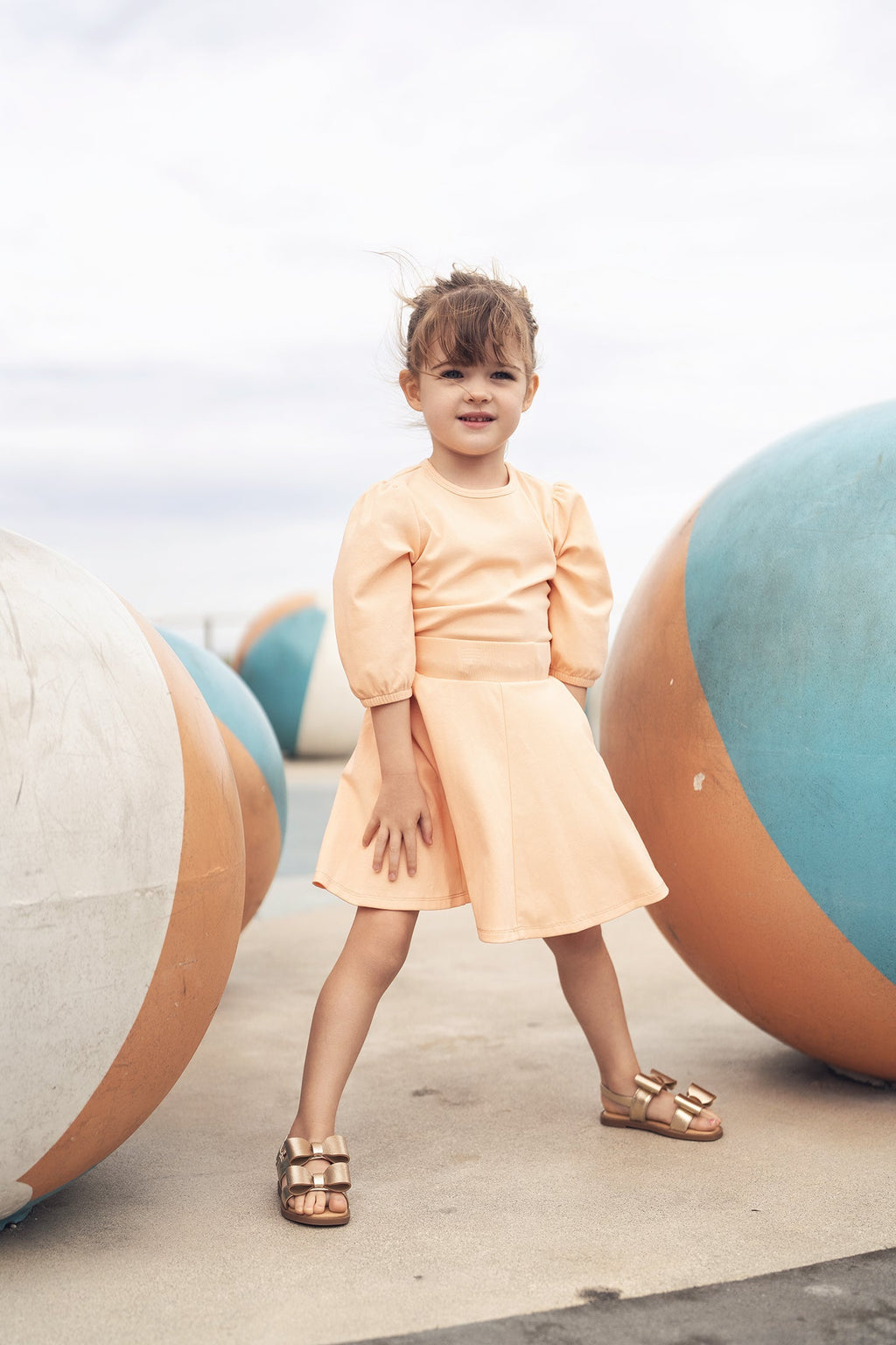 6-Panel A-Line Skirt - Peach