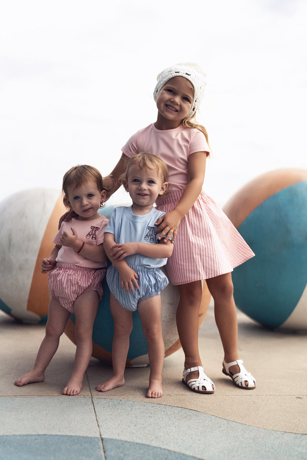 Pink Striped Cotton Skirt for Girls