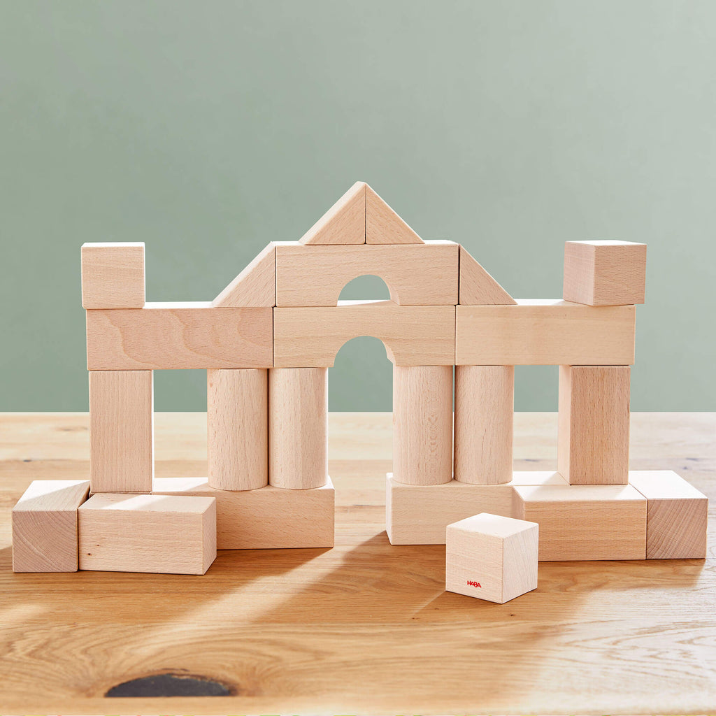26-Piece Wooden Building Blocks Starter Set