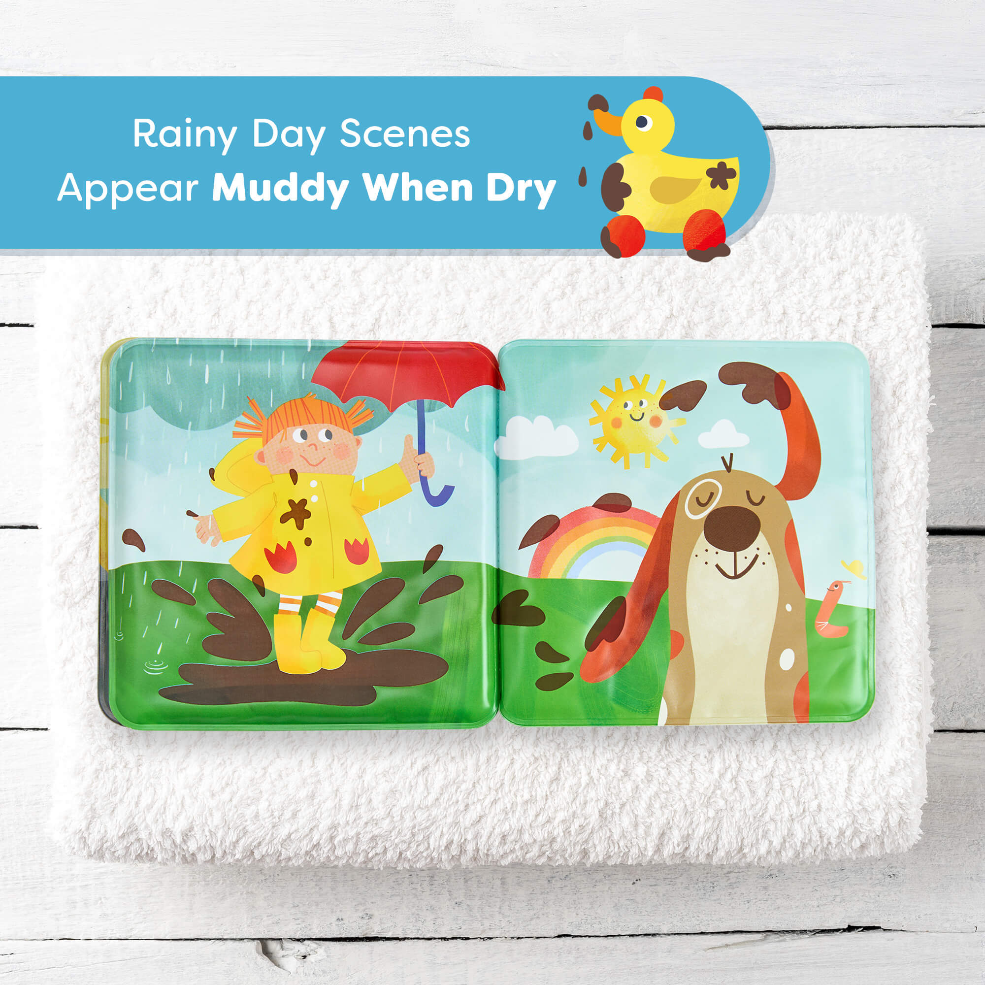 Color-Changing Bath Book - Muddy Day Farm Theme