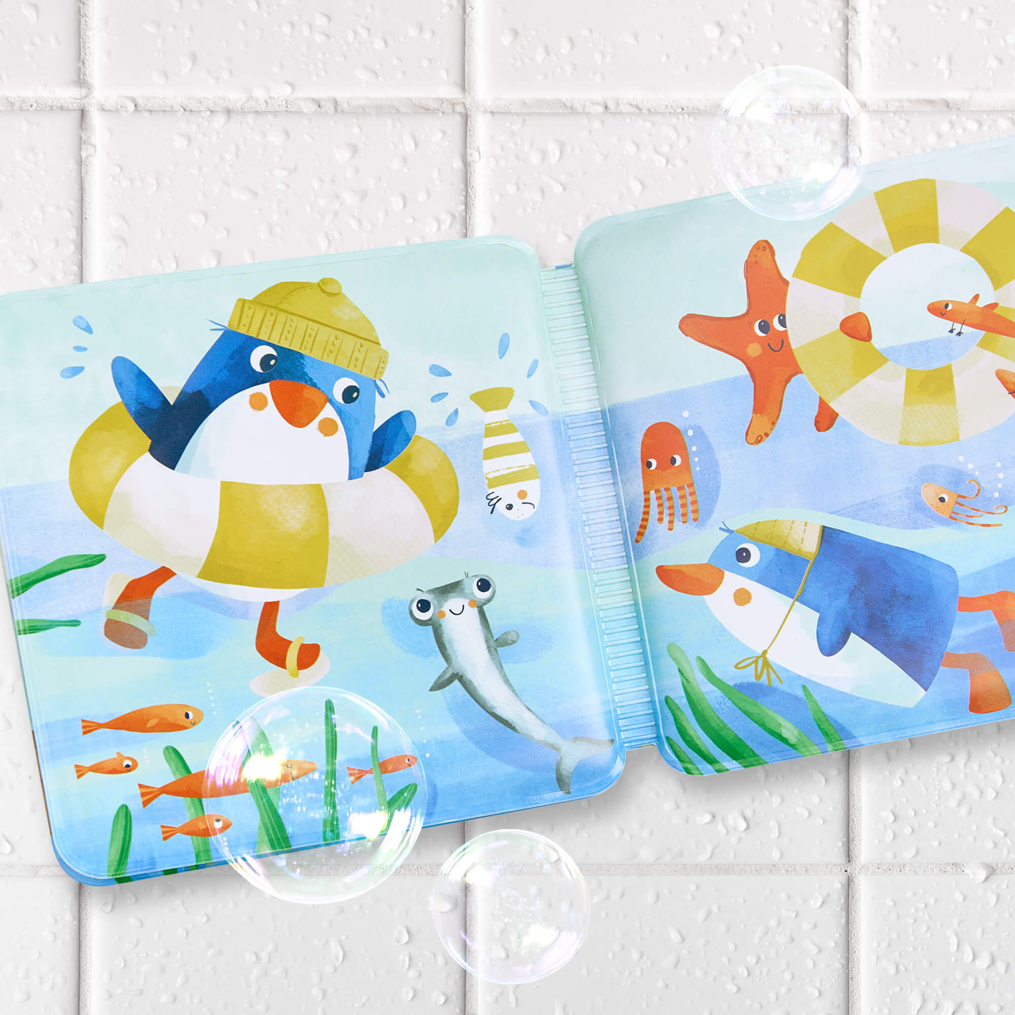 Penguin Bath Book with Squeaker for Babies