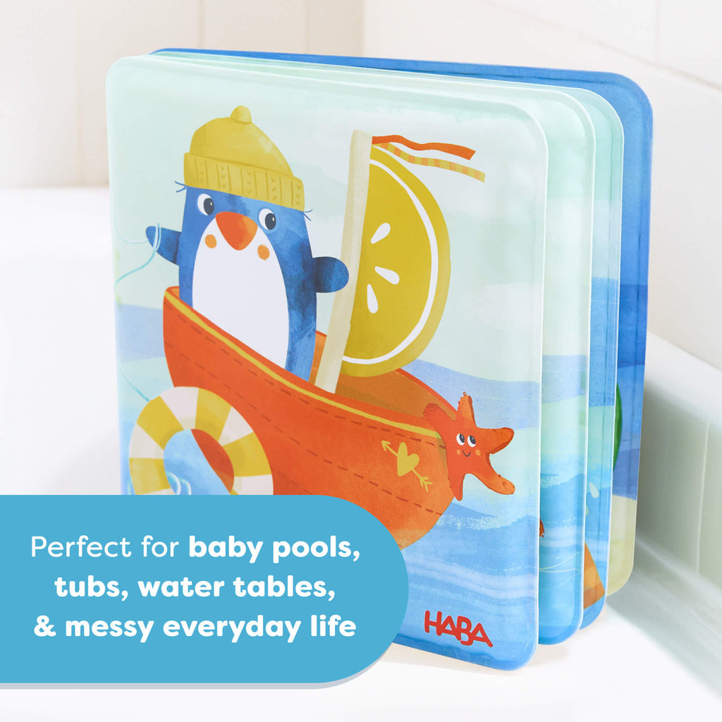 Penguin Bath Book with Squeaker for Babies