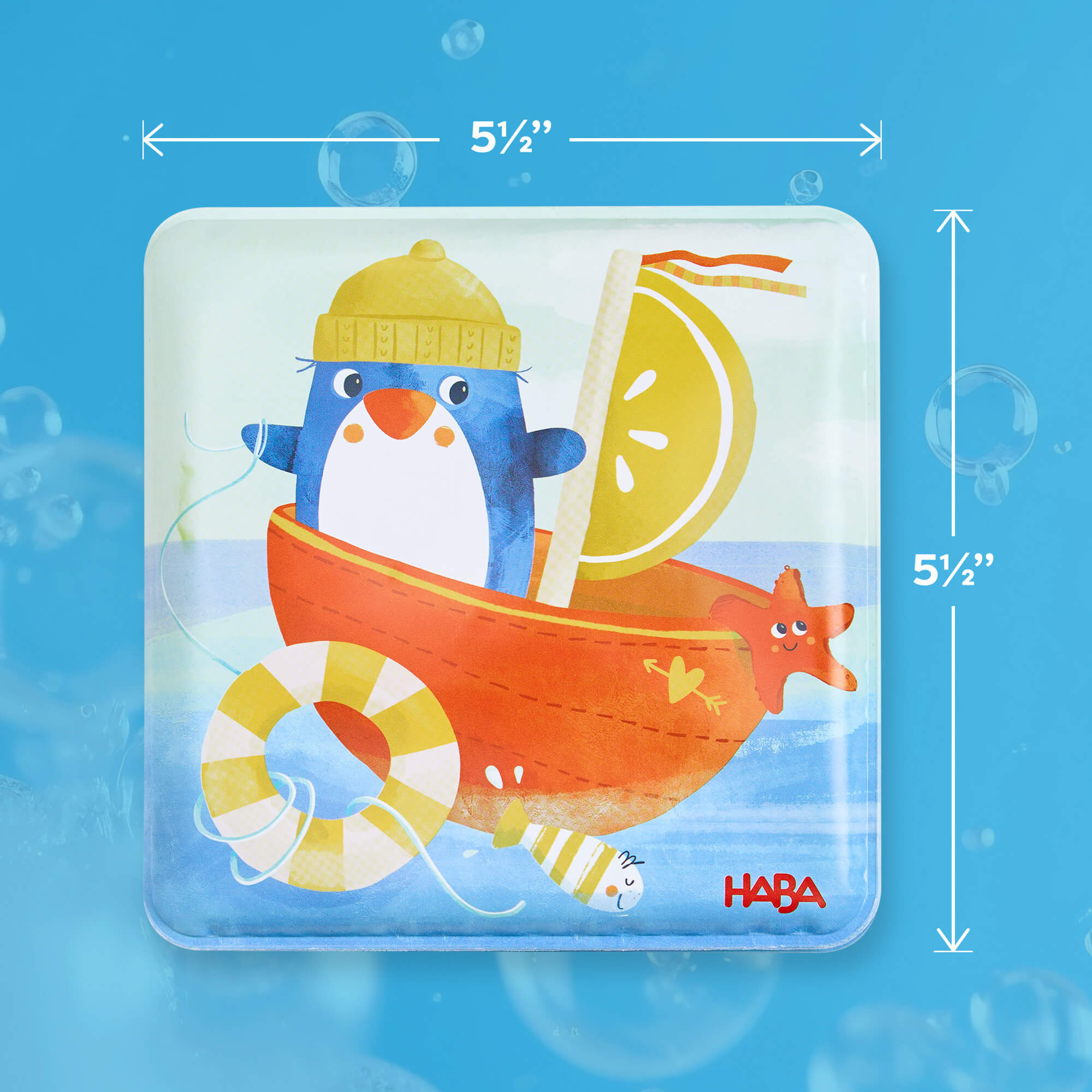 Penguin Bath Book with Squeaker for Babies