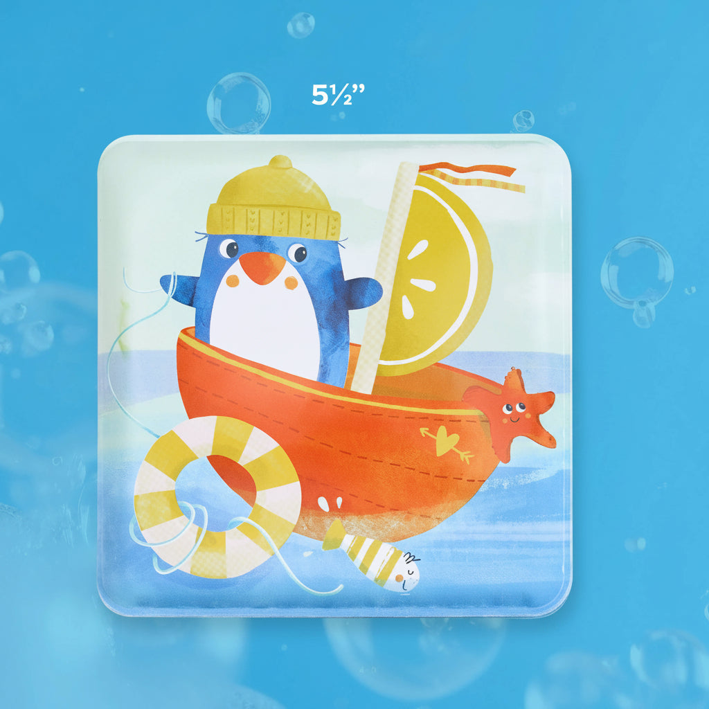 Penguin Bath Book with Squeaker for Babies