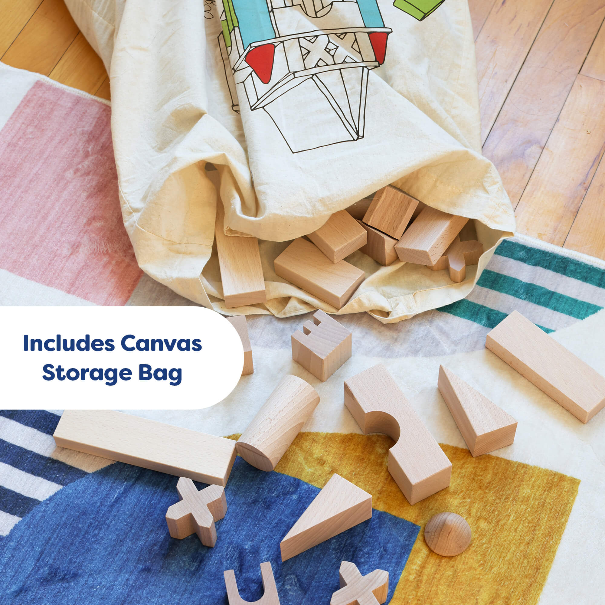 Basic Building Blocks 102 Piece Extra Large Wooden Starter Set