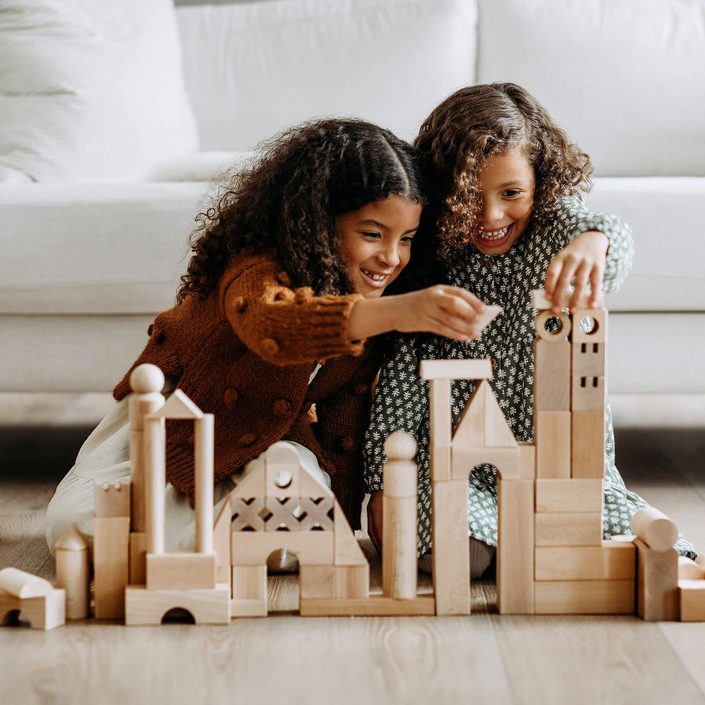 102-Piece Extra Large Wooden Building Blocks Set
