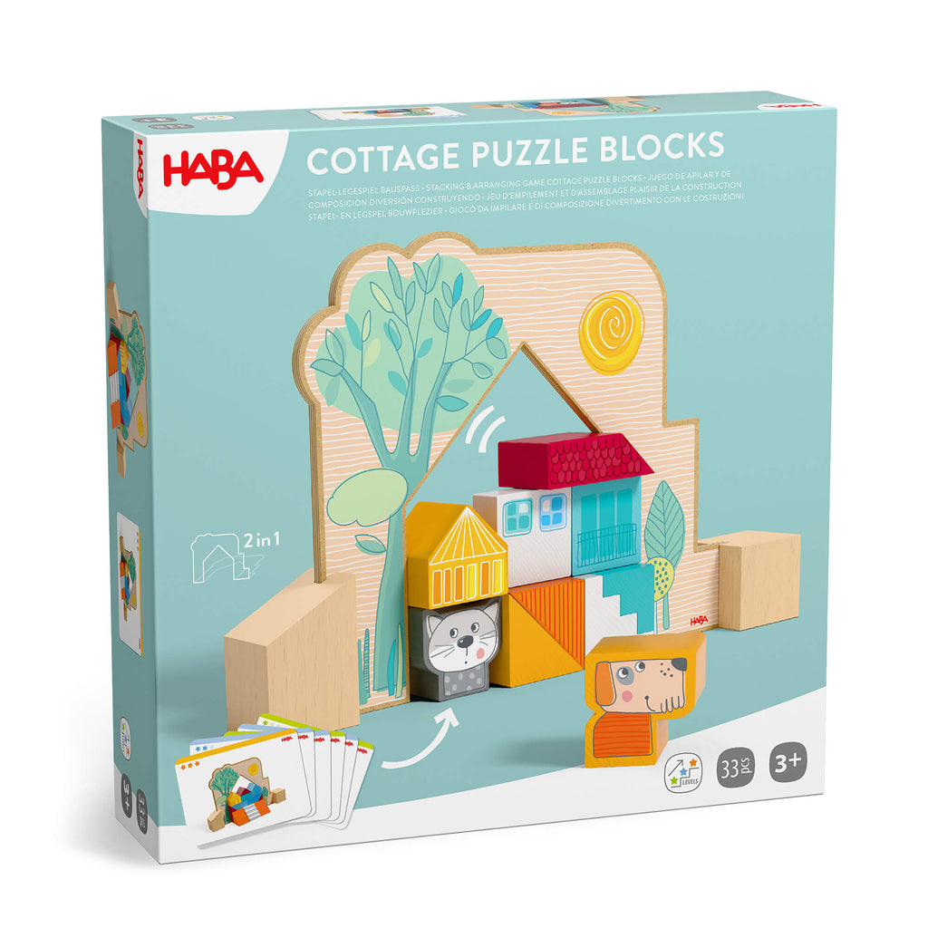 Cottage Puzzle Blocks Building Game for Kids Age 3+