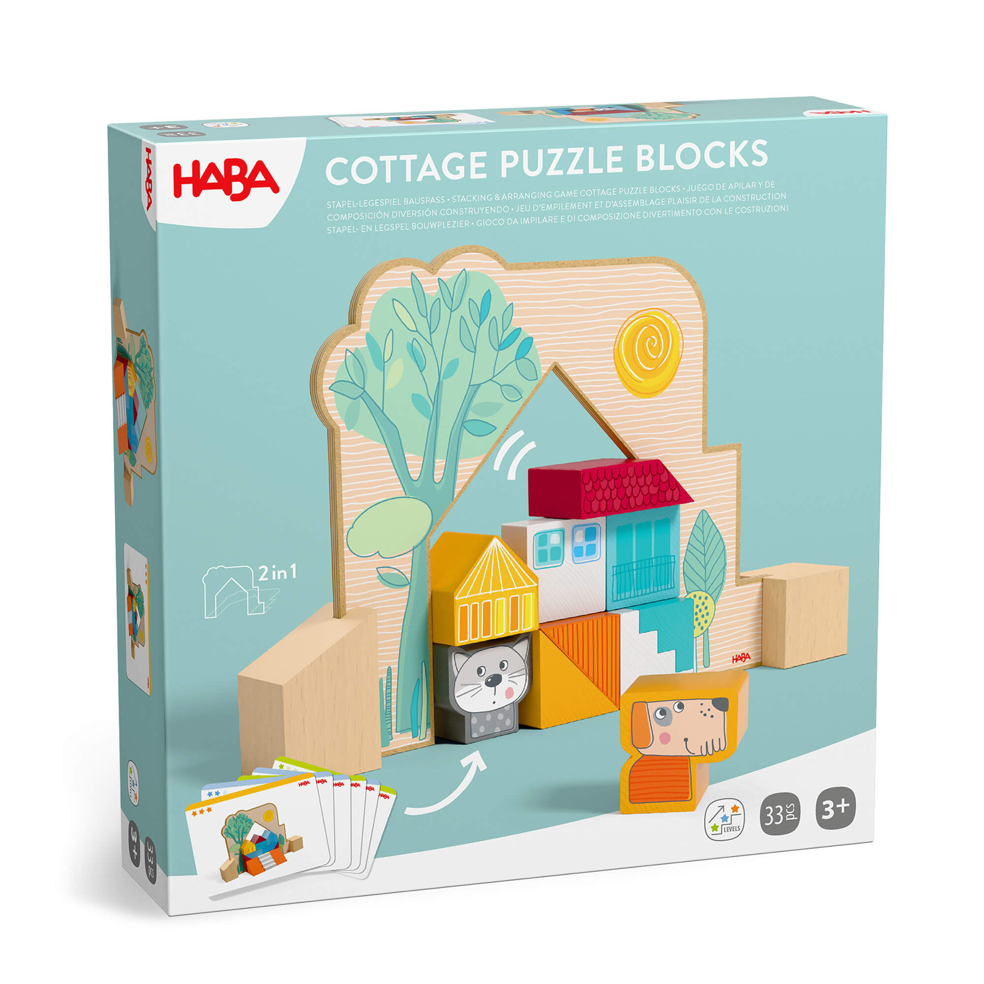 Cottage Puzzle Blocks Building Game for Kids Age 3+