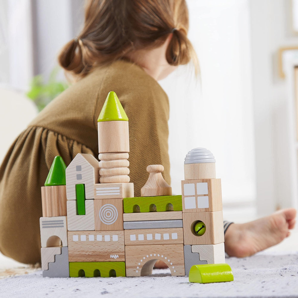 28-Piece Wooden Building Blocks Set