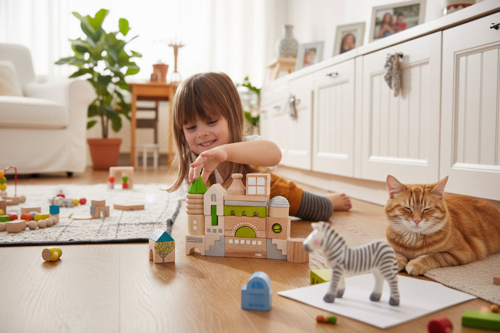 28-Piece Wooden Building Blocks Set