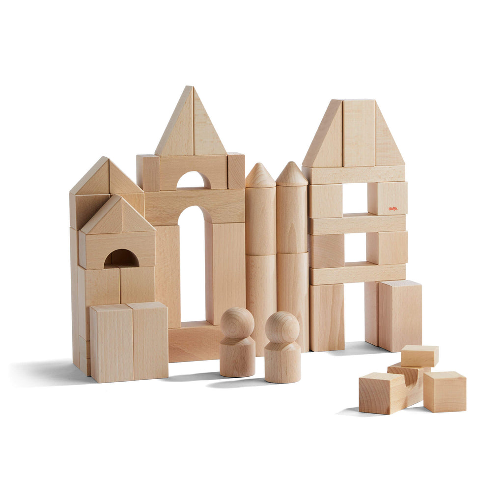 60-Piece Large Wooden Building Blocks Starter Set
