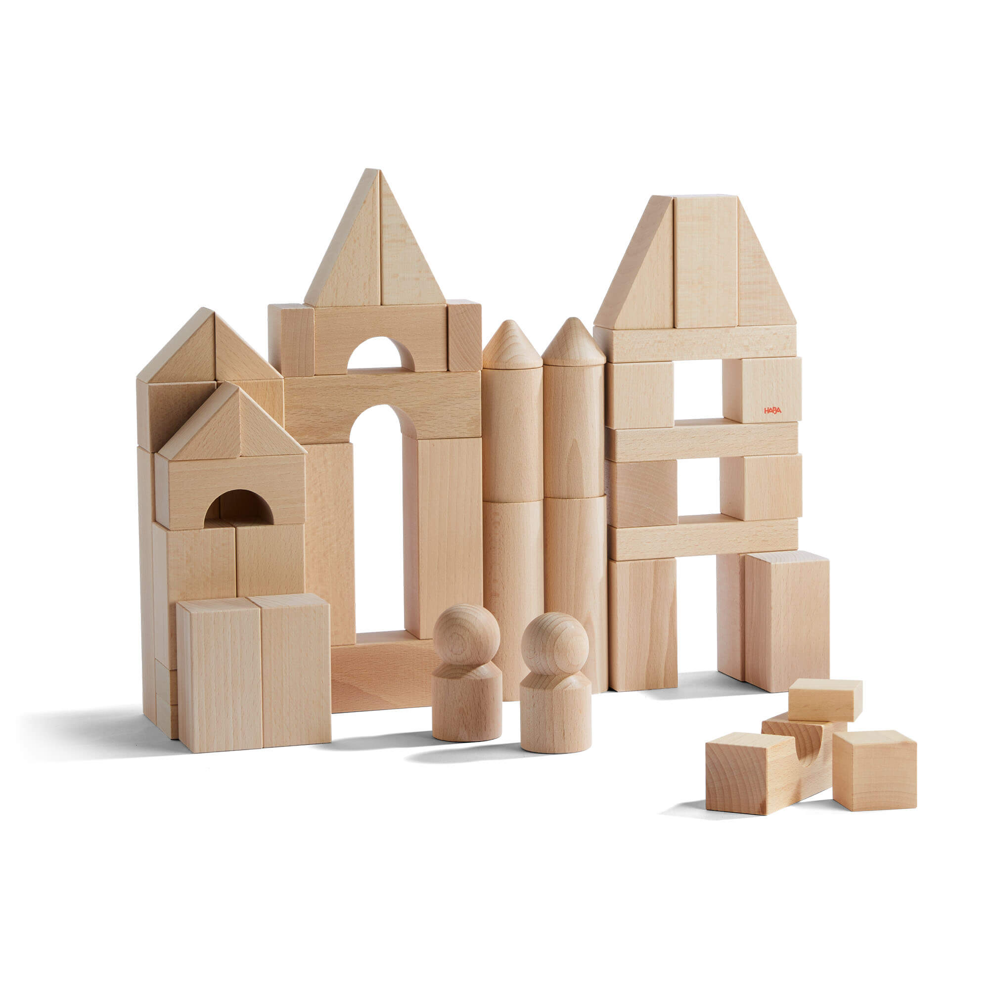 60-Piece Large Wooden Building Blocks Starter Set