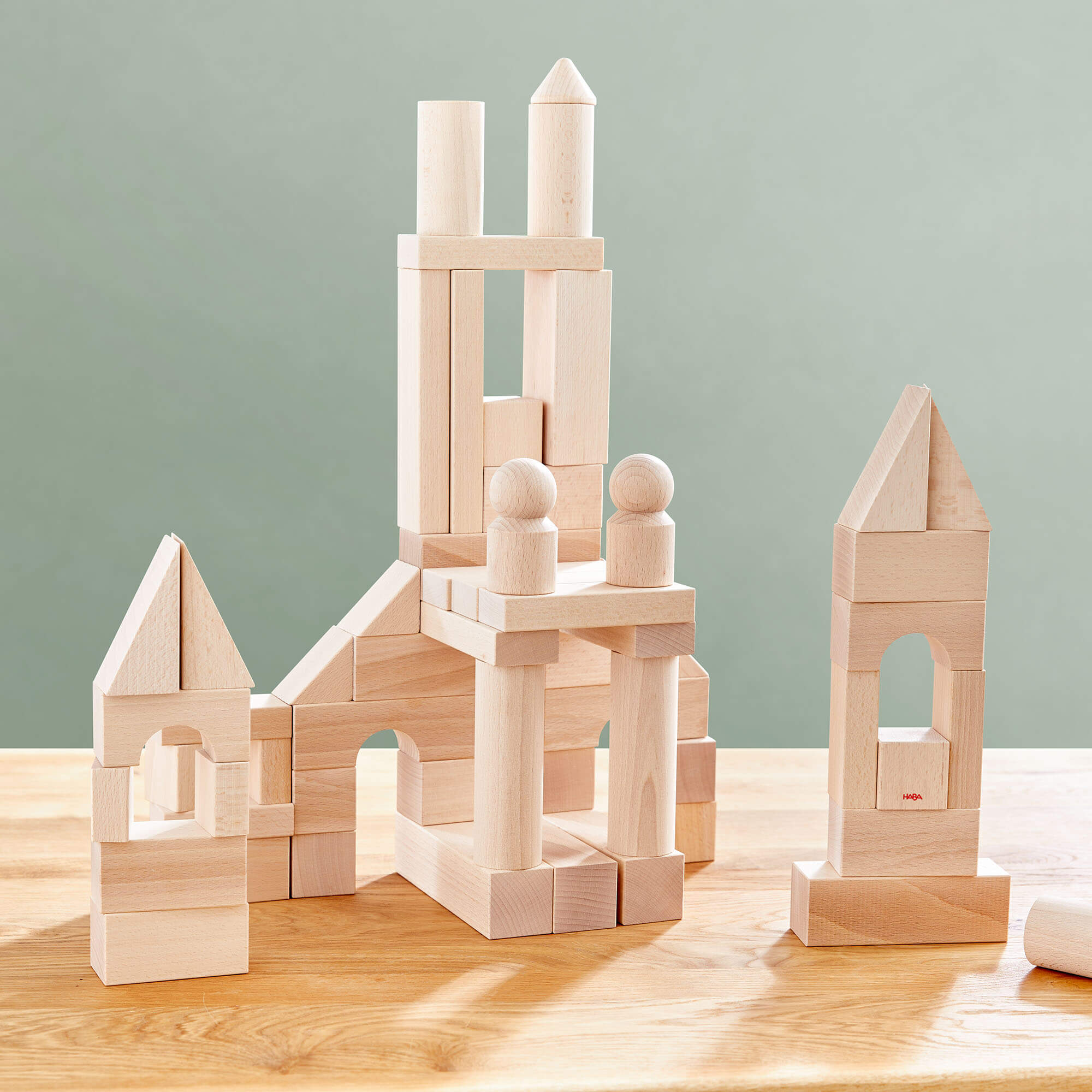 60-Piece Large Wooden Building Blocks Starter Set