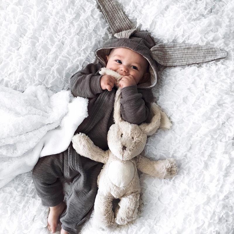 Baby Romper with Bunny Ear Hood