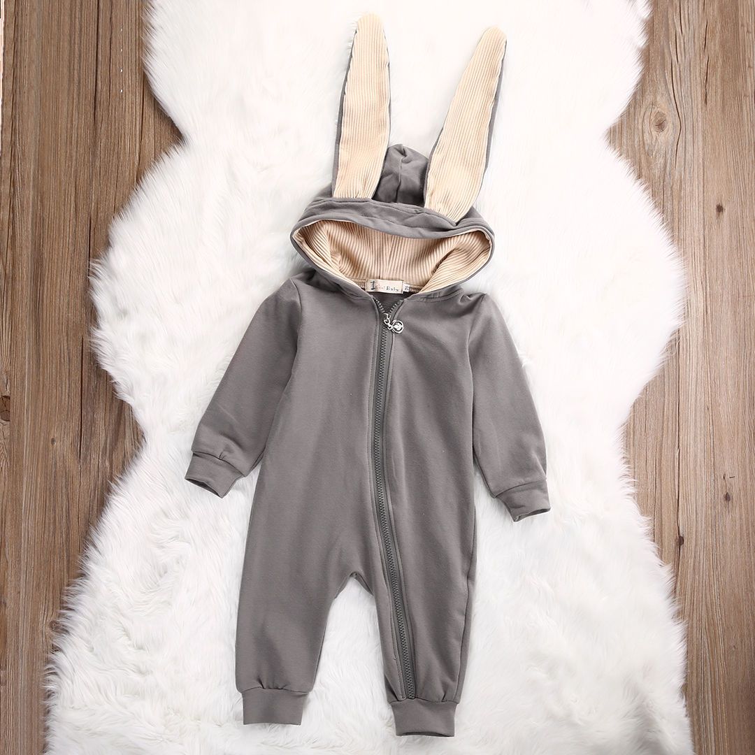 Baby Romper with Bunny Ear Hood