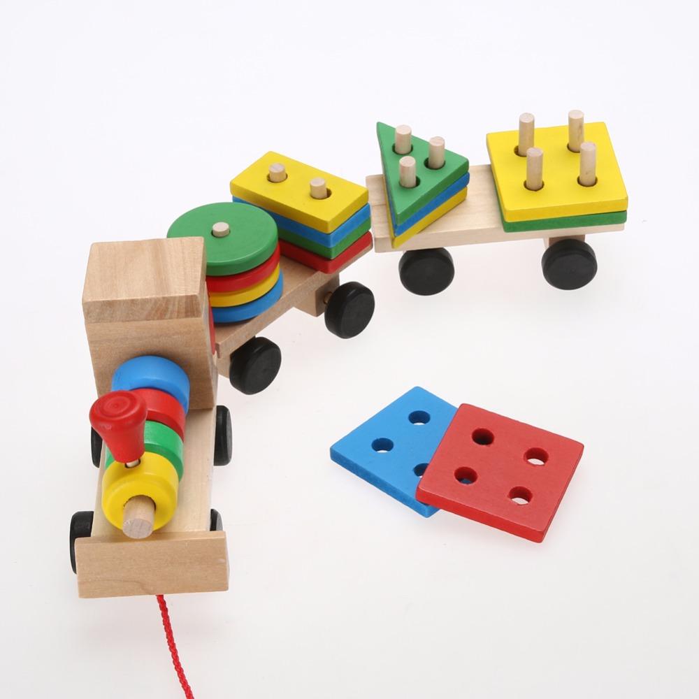 Educational Wooden Stacking Train Toy
