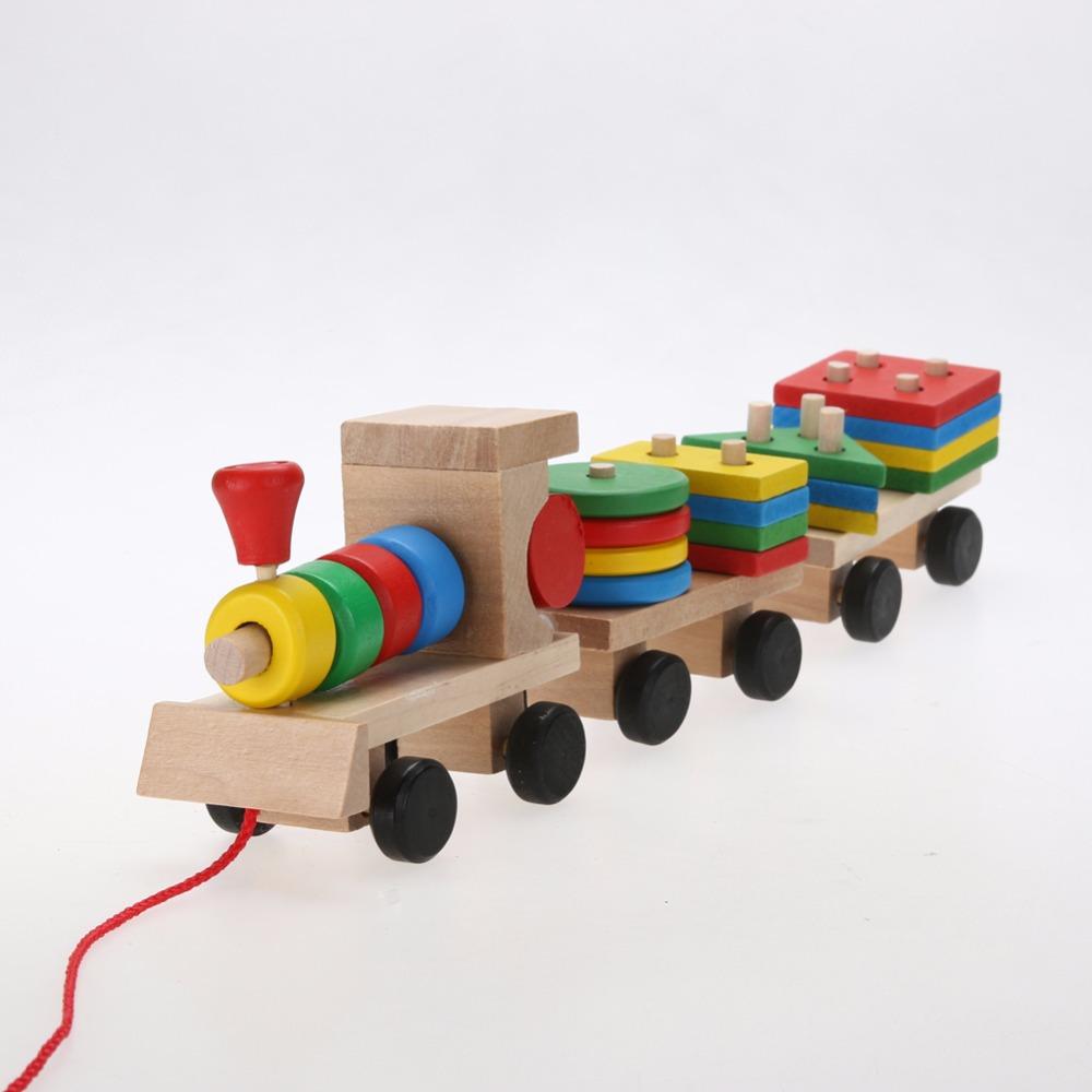 Educational Wooden Stacking Train Toy